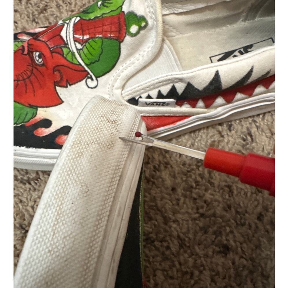 Vans Python Snake Devil Cat? Painted Slip On Snea… - image 8